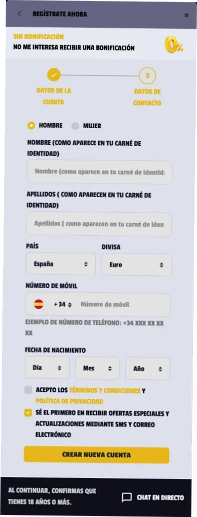 Registro Winolot paso 3